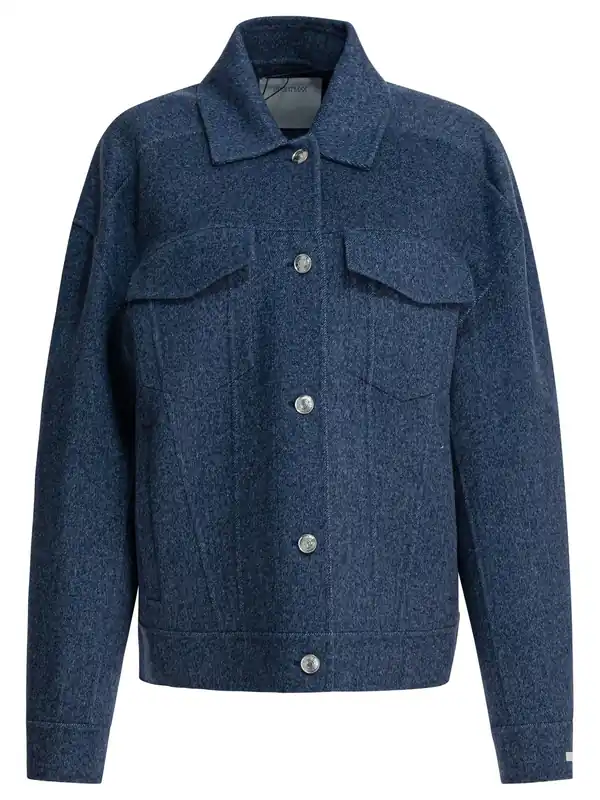 Wool Overshirt Jacket Jackets And Coats Blue - Max Mara