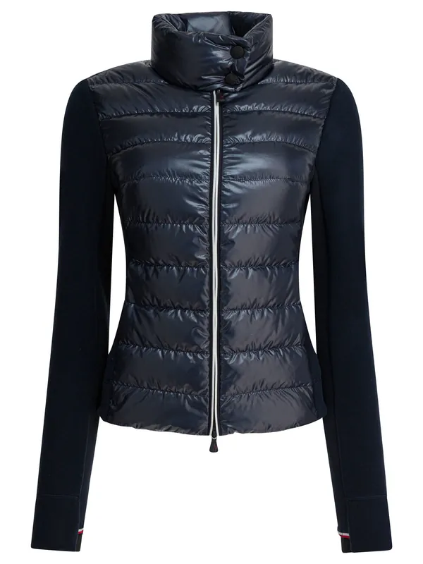 Fleece Zipper Hoodie Sweatshirts Blue - Moncler Grenoble