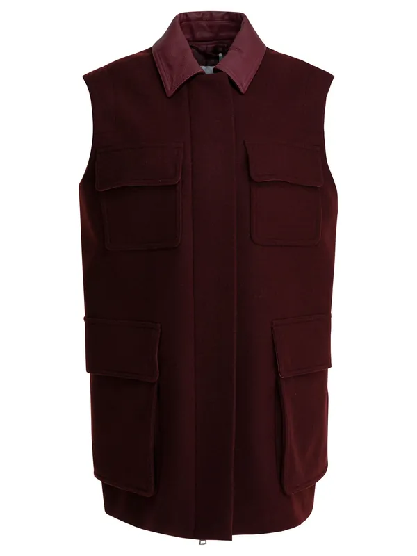 Sleeveless Jacket In Wool And Alpaca Jackets And Coats Red - Max Mara