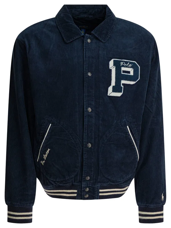 Bomber In Cotone E Lana Jackets And Coats Blue - Polo Ralph Lauren