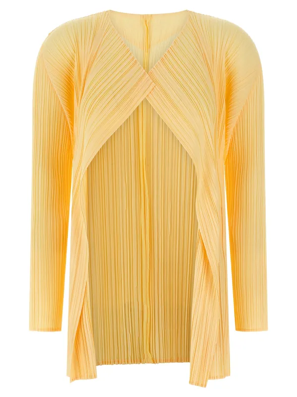 Mellow Pleats Sweaters And Cardigans Yellow - Pleats Please Issey Miyake