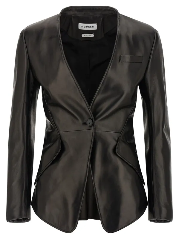 Nappa Blazer Blazers Black - Alexander McQueen