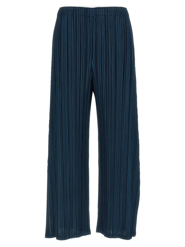 Mellow Pleats Pants Blue - Pleats Please Issey Miyake