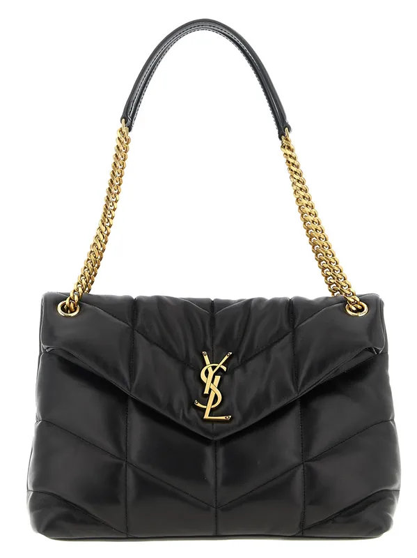 Loulou Puffer Shoulder Bags Black - Saint Laurent