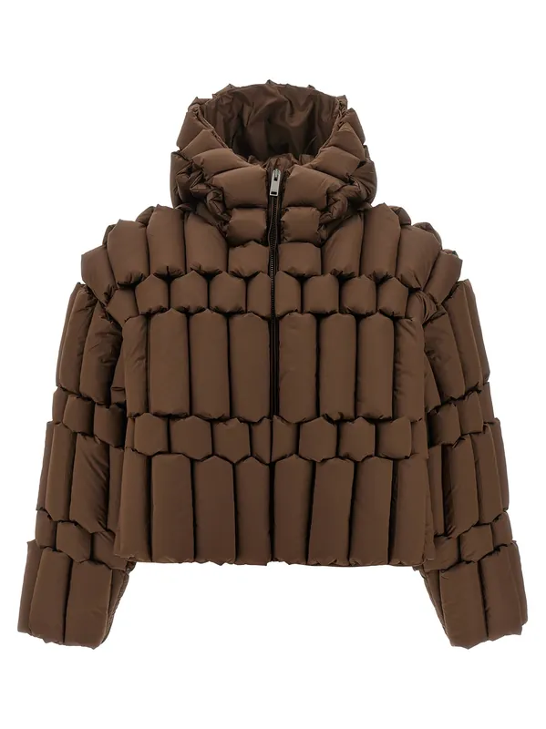 3d Down Jacket Puffer Jackets Brown - Raxxy