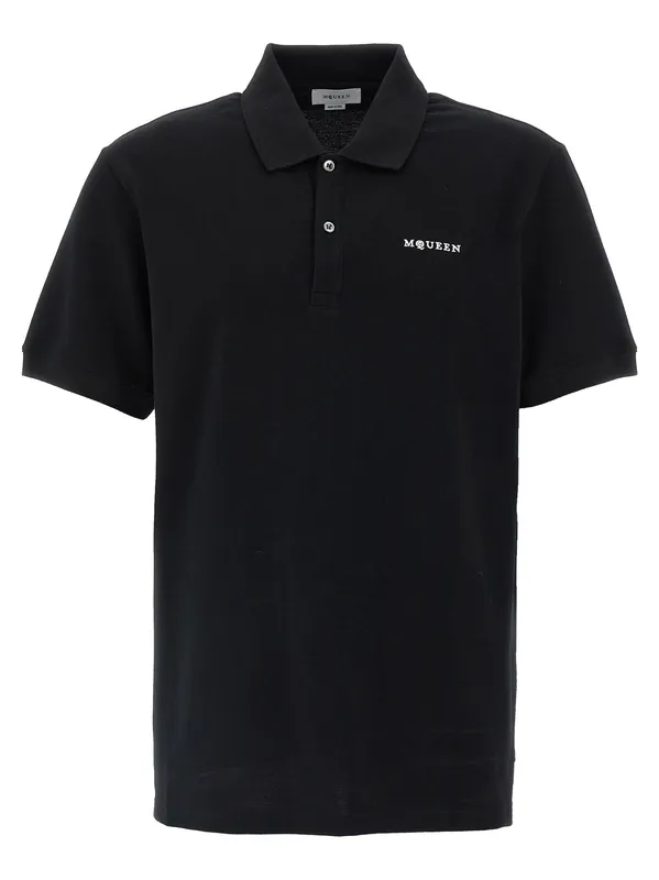 Logo Embroidery Shirt Polo White/Black - Alexander McQueen