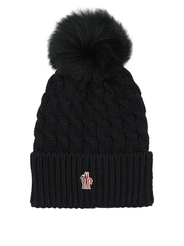 Wool Beanie Hats Black - Moncler Grenoble