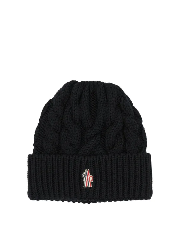 Wool Beanie Hats Black - Moncler Grenoble
