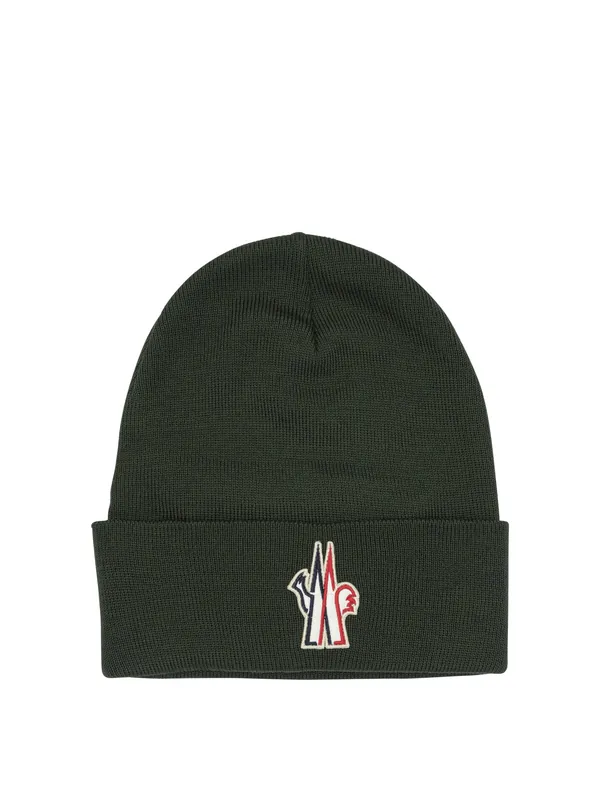 Wool Beanie Hats Green - Moncler Grenoble