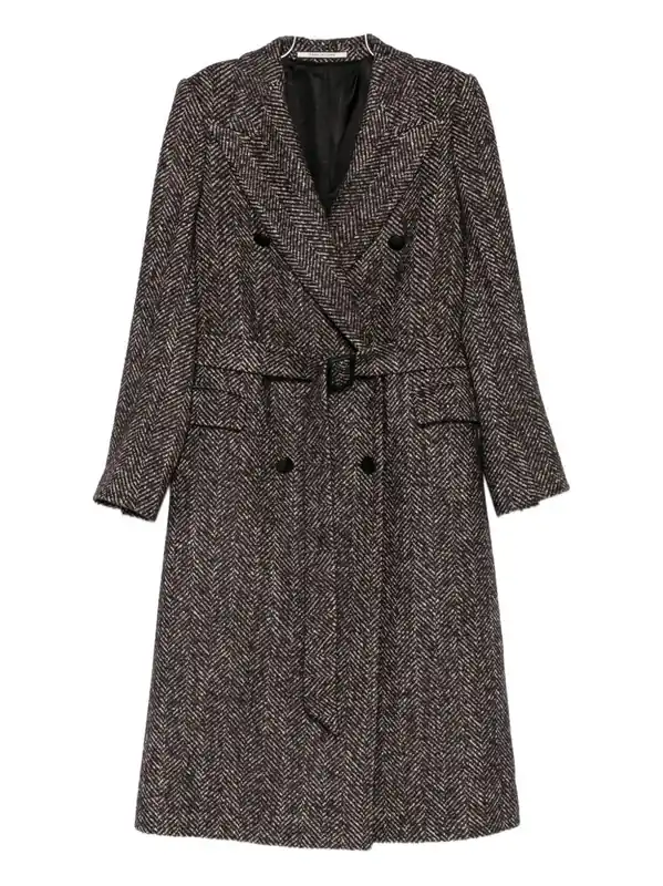 Wool Blend Double-Breasted Coat