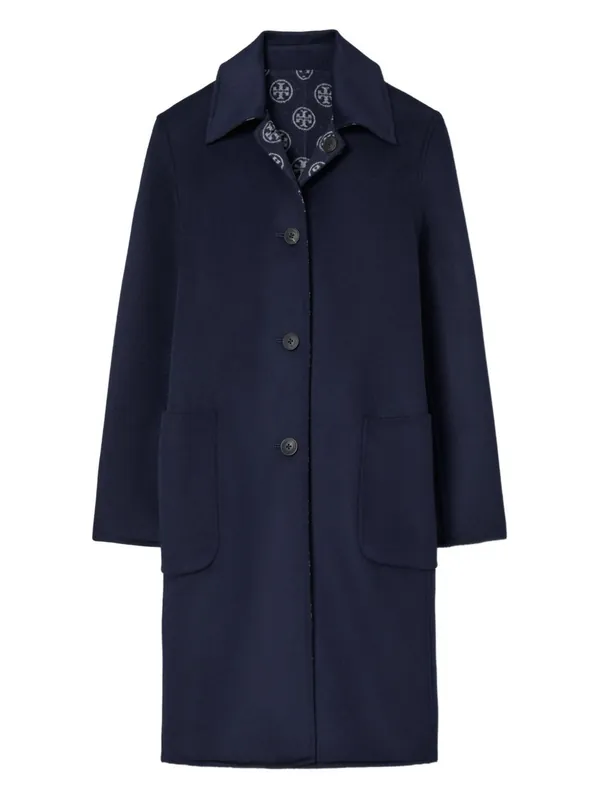 Wool Jacquard Coat - Tory Burch