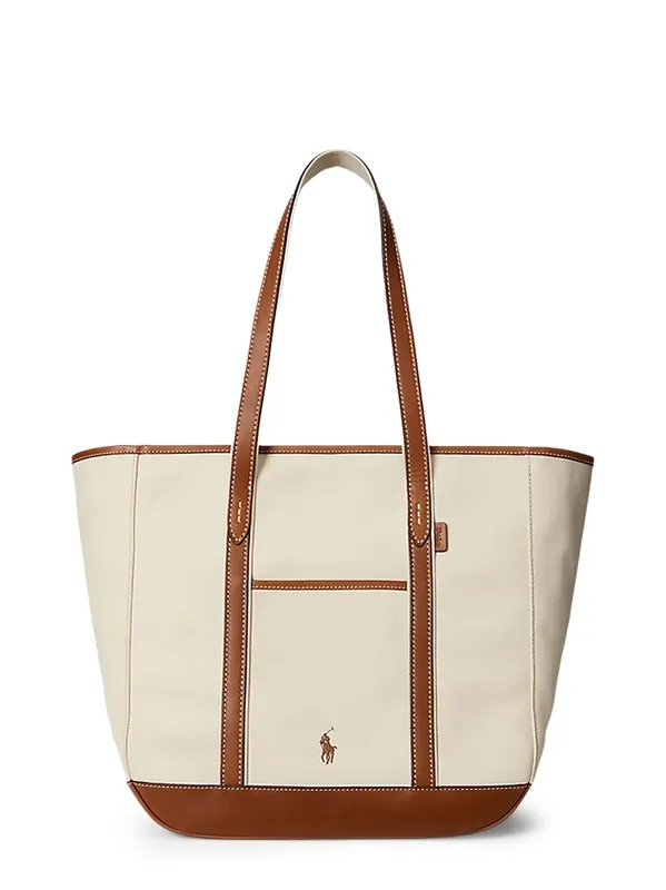 Canvas Shoulder Bag With Leather Profiles - Polo Ralph Lauren