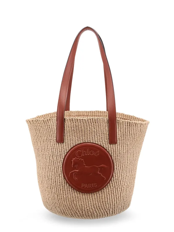 Horse Medal Rafia Shoulder Bag - Chloé