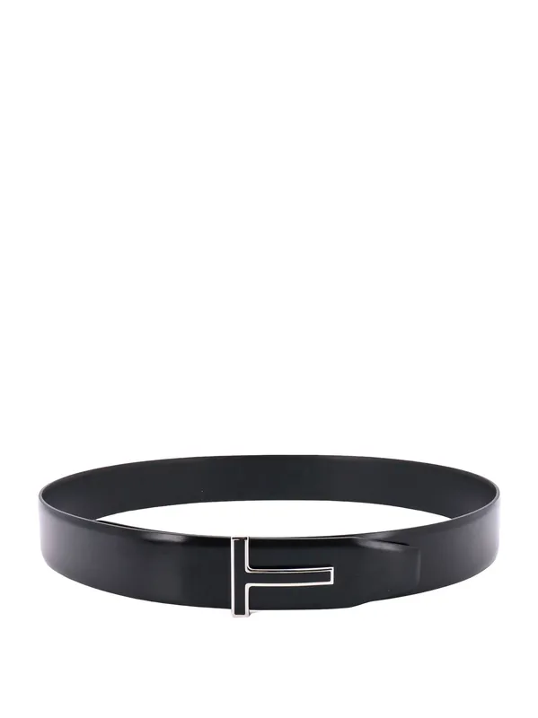 Leather Belt With Enamelled Logo - Tom Ford