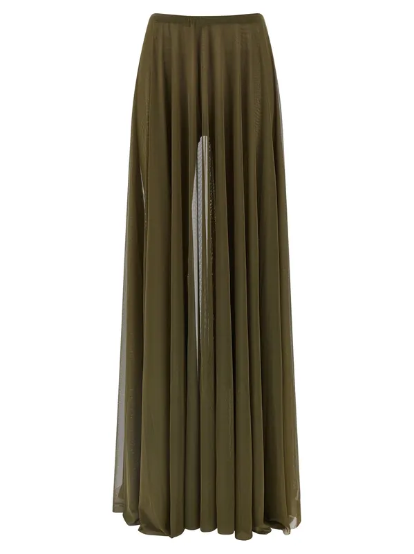 Pleated Skirt Skirts Green - Norma Kamali