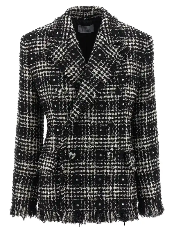 Tweed And Rhinestone Blazer Blazers White/Black - Giuseppe Di Morabito