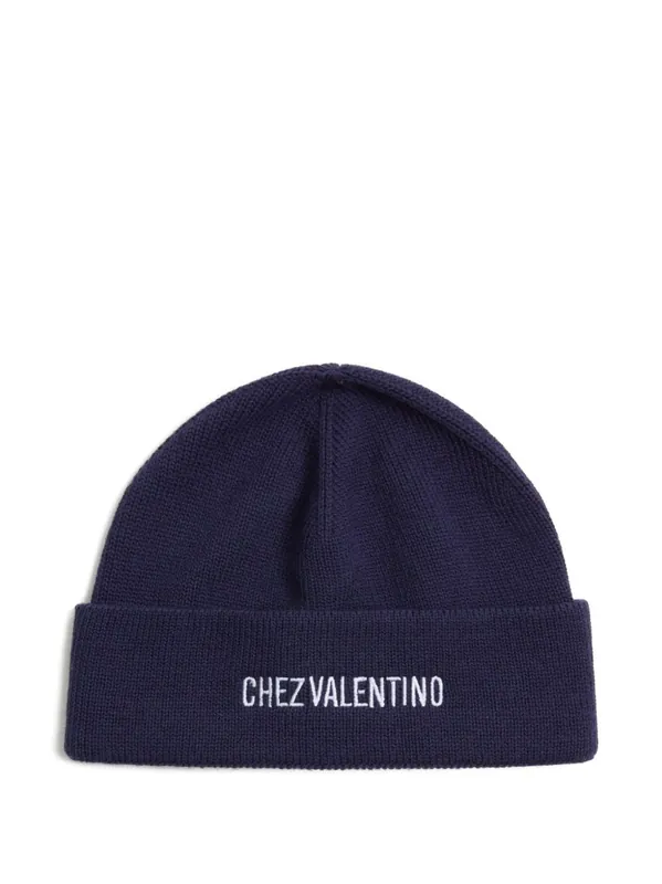 Chez Valentino Cotton And Wool Beanie - Valentino Garavani