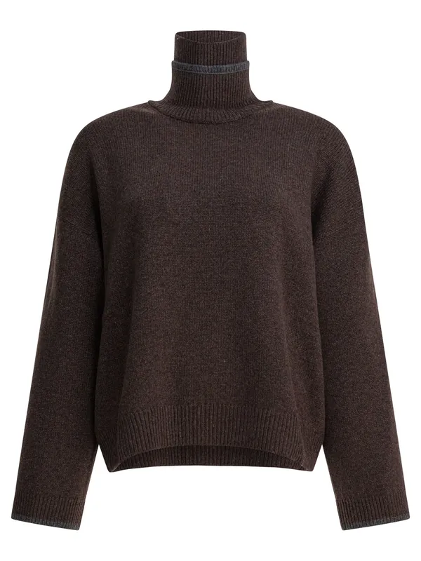 Cashmere Turtleneck Sweater Knitwear Brown - Brunello Cucinelli