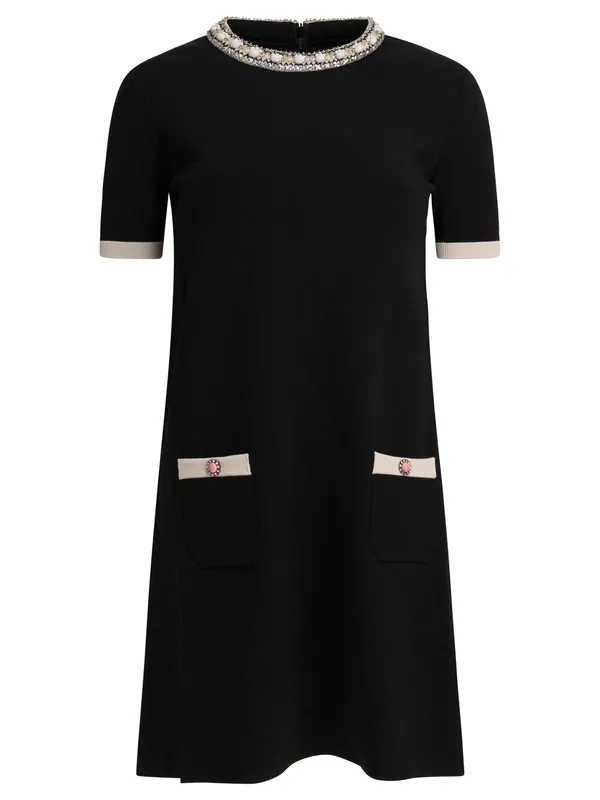 Embellished Choker Dress Dresses Black - Valentino Garavani