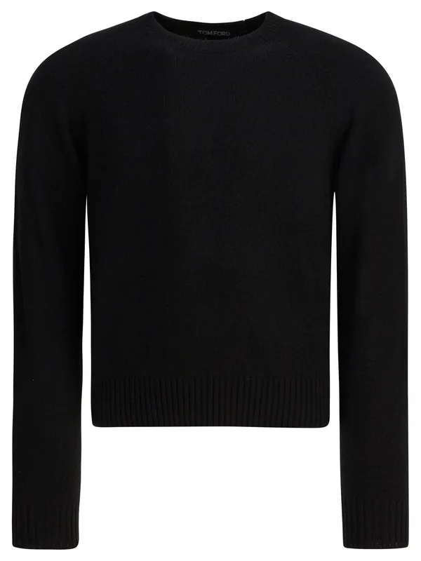 Cashmere Crewneck Sweater Knitwear Black - Tom Ford