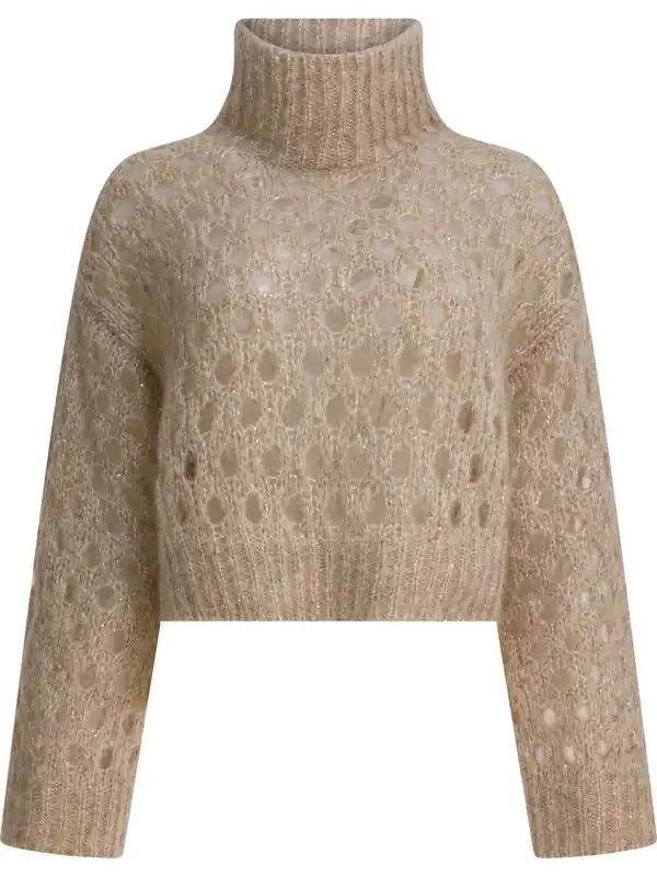 Dazzling Net Knitwear Beige - Brunello Cucinelli