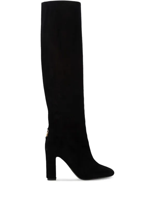 Chain-Link Boots With Block Heel