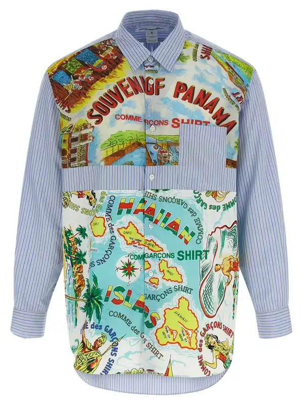Patterned Inserts Shirt Shirt And Blouse Multicolor - Comme Des Garçon