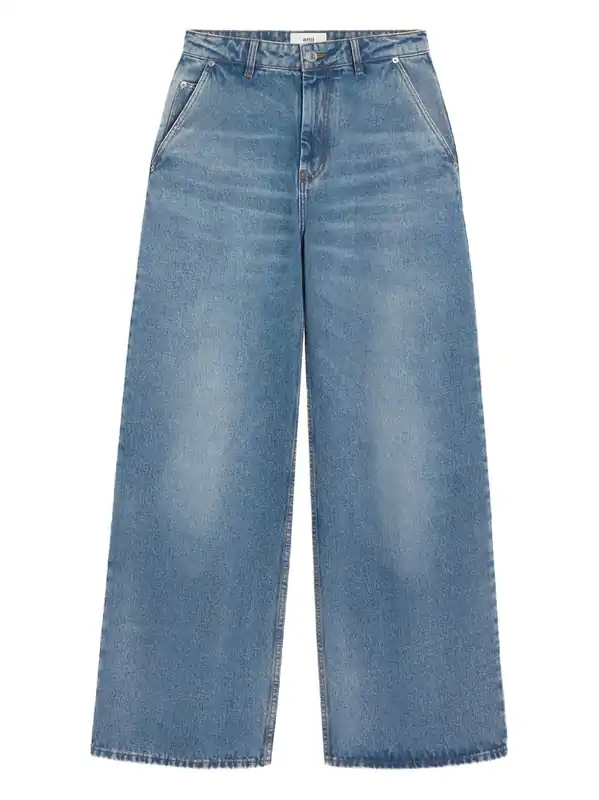 Wide-Leg Denim Jeans