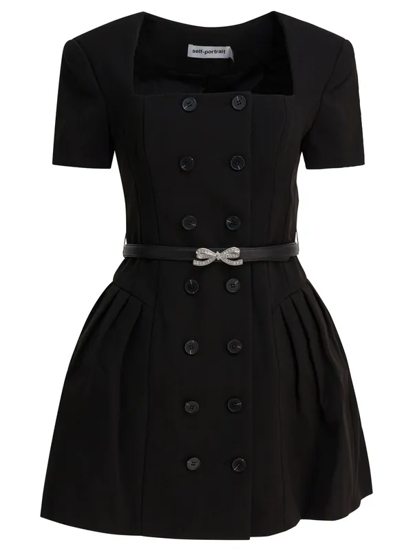 Short Flared Dress Dresses Black - Self-Portrait