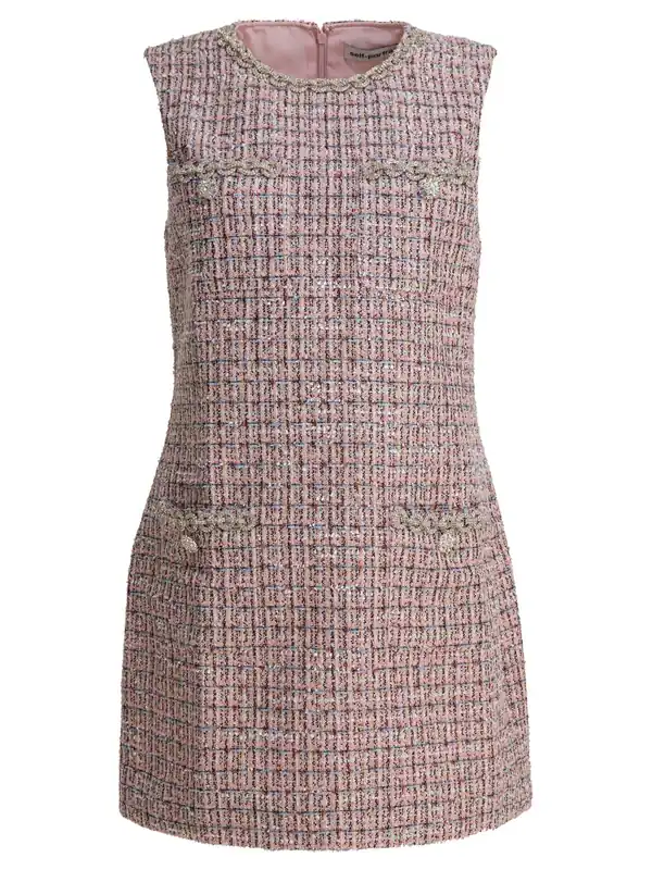 Short Boucle Dress Dresses Pink - Self-Portrait