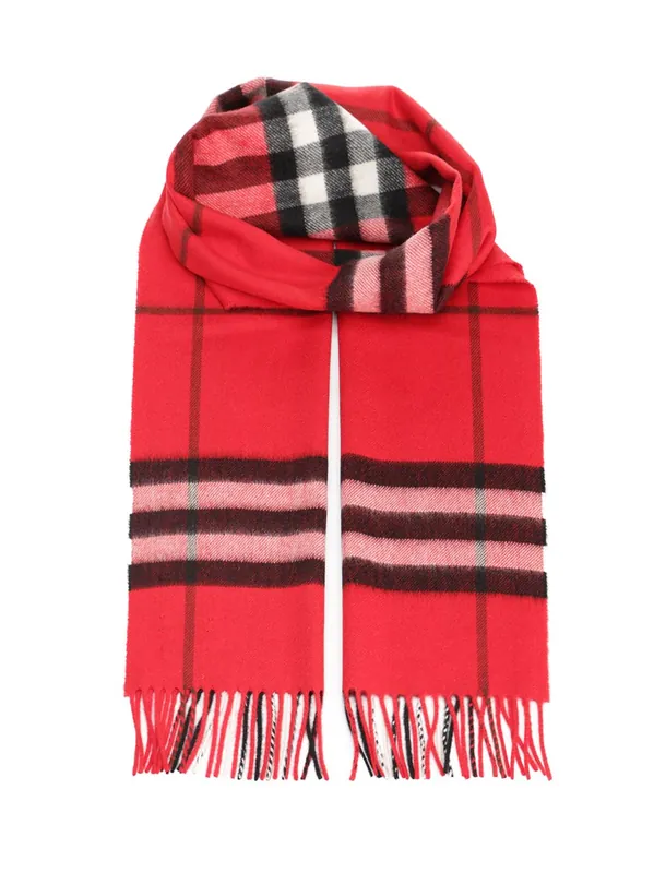 Check Cashmere Scarf Scarves And Foulards Red - Burberry