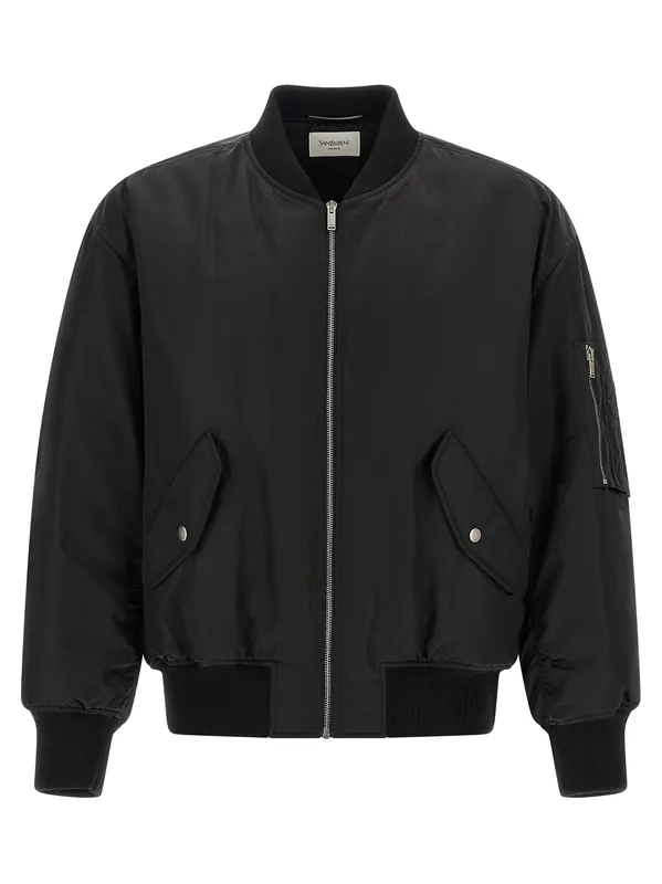 Serge Bomber Jacket Puffer Jackets Black - Saint Laurent