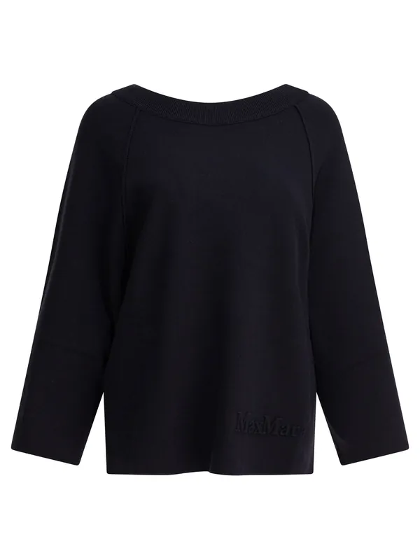 Viscose And Wool Over Sweater Knitwear Blue - Max Mara Pure