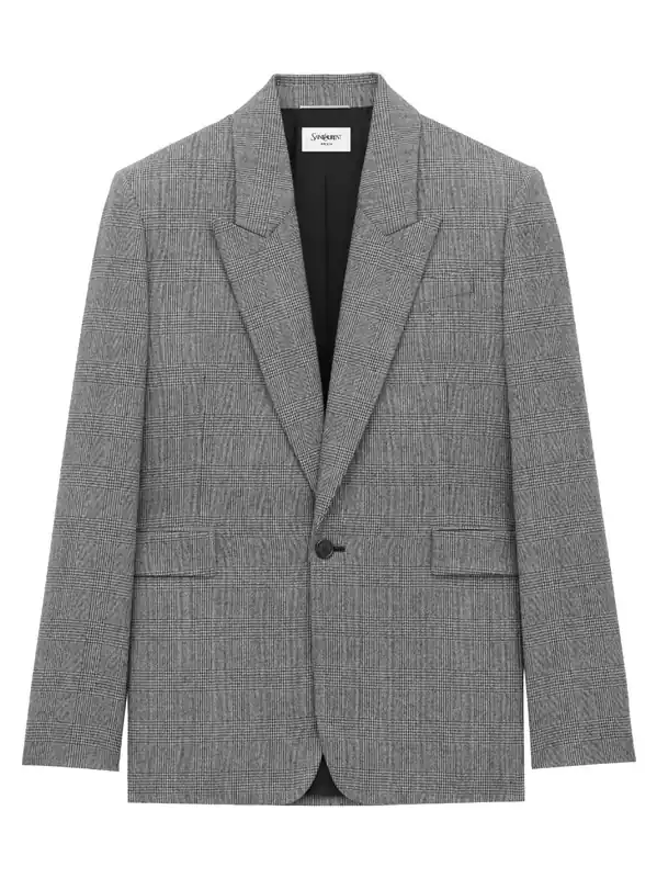 Prince Of Wales Wool Flannel Jacket - Saint Laurent