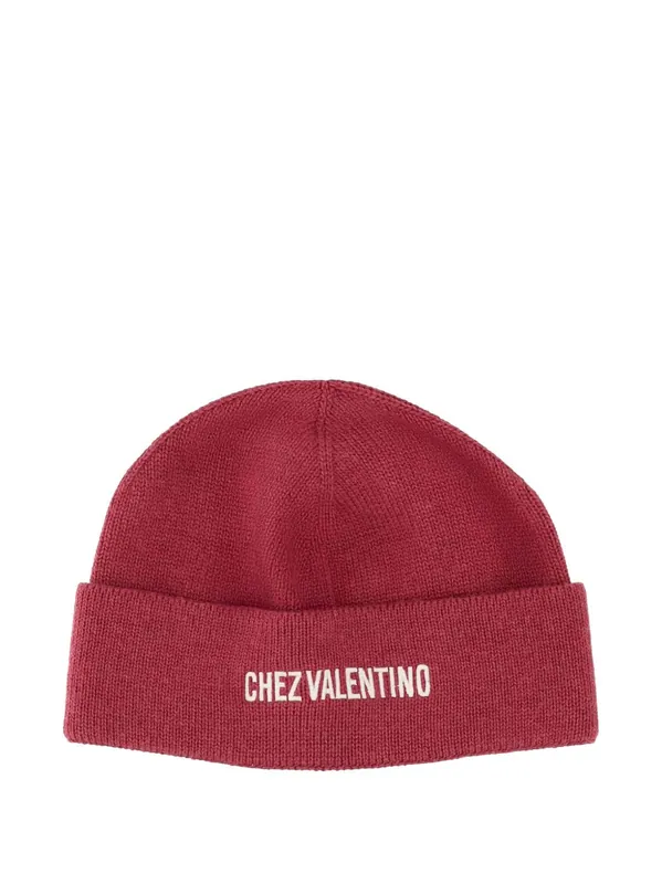 Chez Valentino Cotton And Wool Beanie - Valentino Garavani