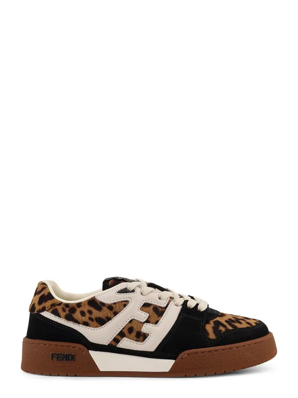 Fendi Match Suede And Pony Skin Low-Top Sneakers