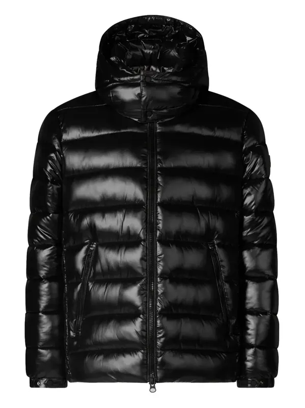 Florian Down Jacket With Lacquered Finish And Removable Hood - Save The Duck