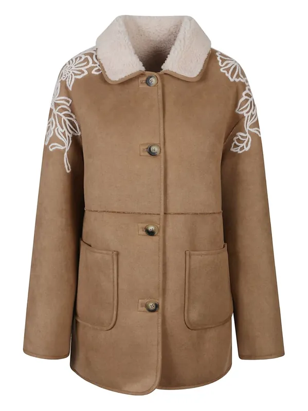 Suede Leather Short Coat - Ermanno Firenze