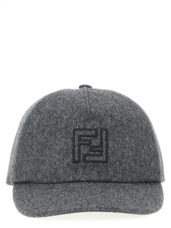 Wool And Cashmere Hat Hats Gray - Fendi
