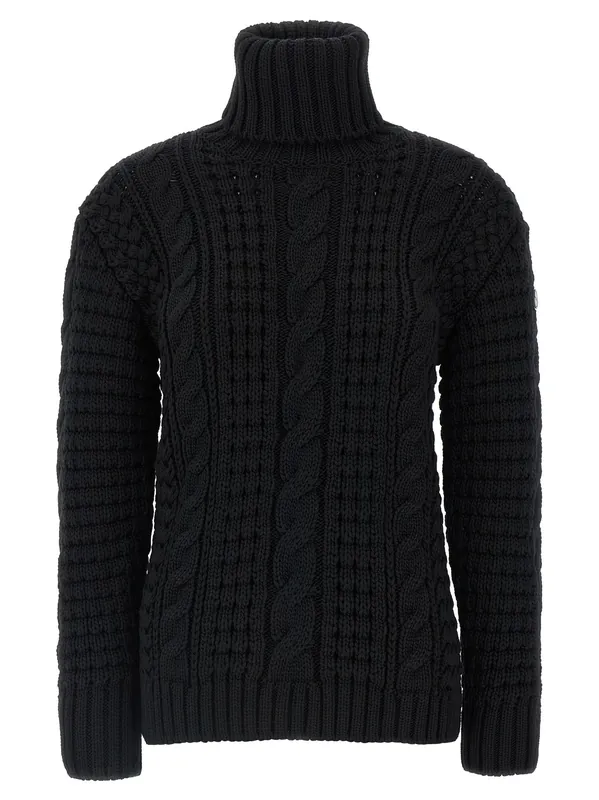 Moncler X Edward Enninful Tricot Turtleneck Sweater Sweaters And Cardigans Black