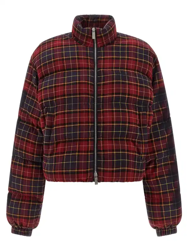Check Flan Arrow Spray Puffer Jackets Bordeaux - Off-White