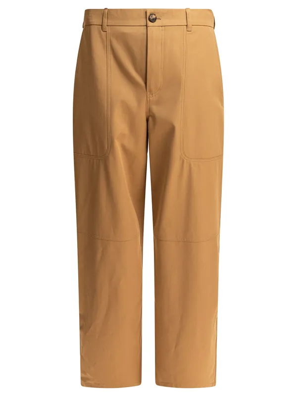 Cotton And Silk Cargo Trousers Beige - Loewe