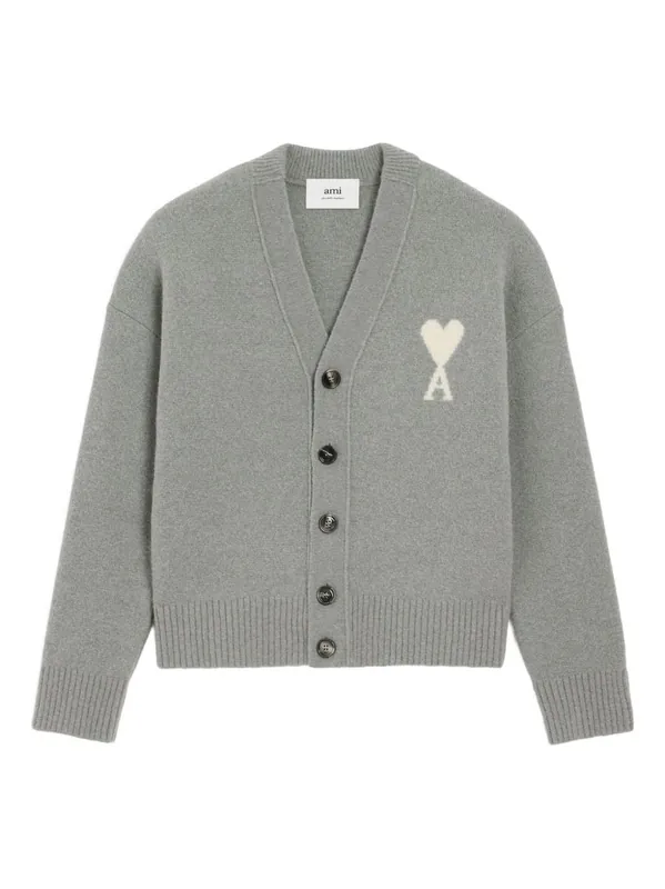 Ami De Coeur Wool Cardigan - Ami Paris