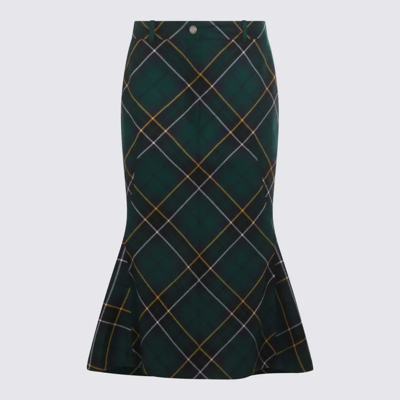 Skirts Navy/Green/Yellow - Alexander McQueen