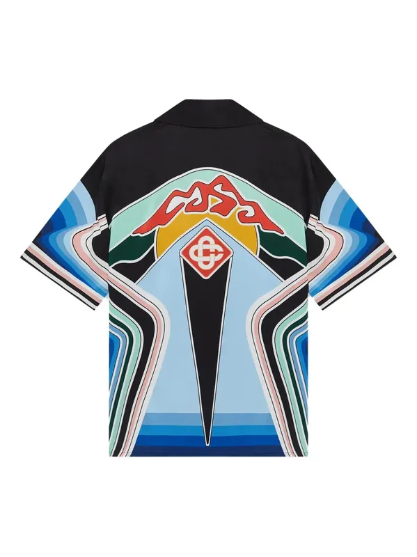 Graphic Mountain Print Shirt - Casablanca
