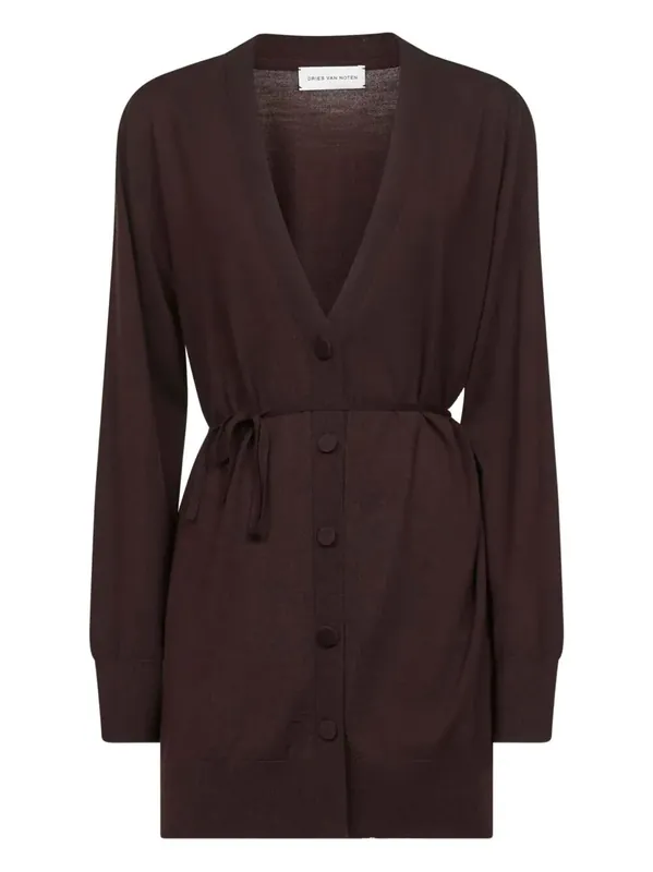 Tibati Long Cardigan With Thin Belt - Dries Van Noten