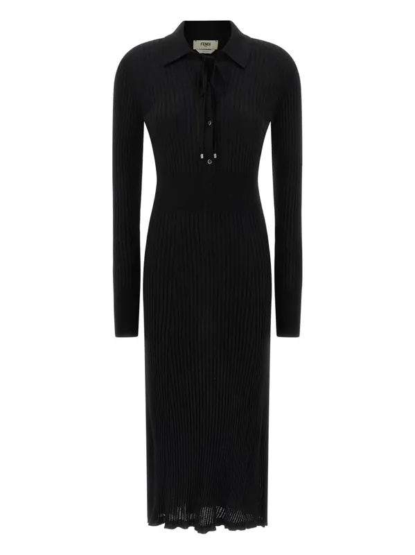 Wool Fitted Midi Dress - Fendi