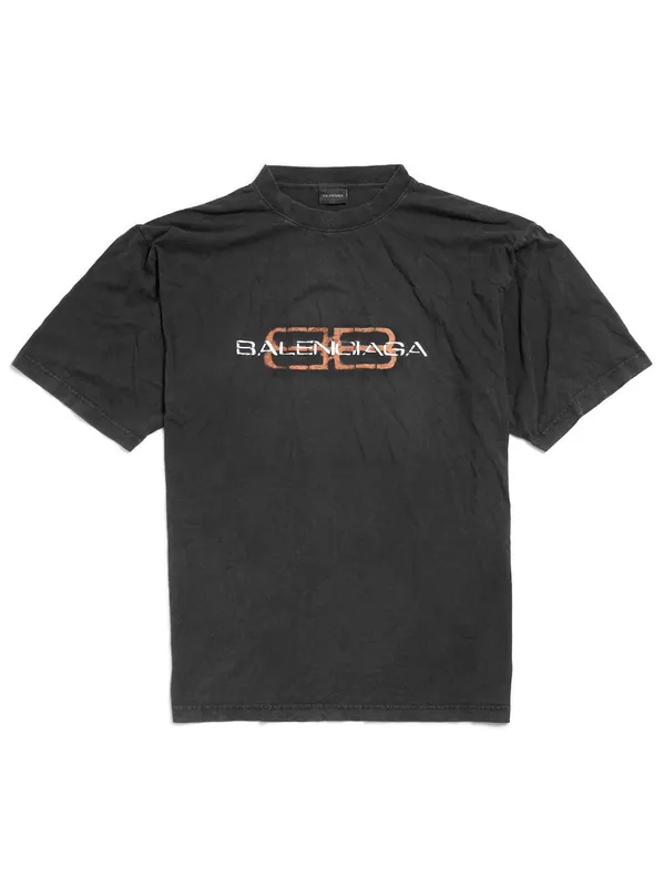 Bb Icon Stencil Medium Fit T-Shirt In Faded Jersey