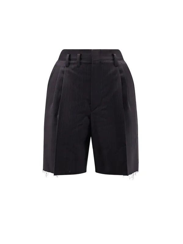 Striped Virgin Wool Shorts - Maison Margiela