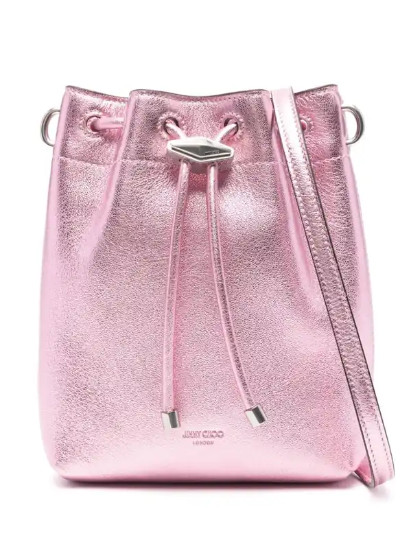 Bon Bon Metallic Leather Mini Bucket Bag - Jimmy Choo